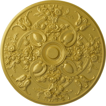 Ekena Millwork Baile Ceiling Medallion (Fits Canopies up to 6"), Hand-Painted Rich Gold, 31 1/4"OD x 2 1/4"P CM31BARGS